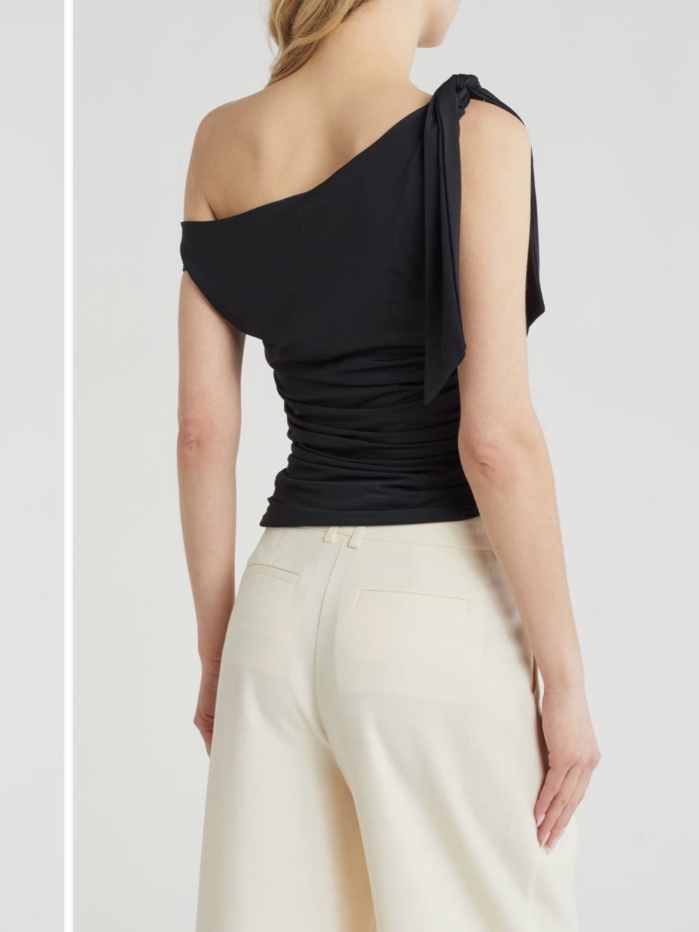 Wayf Black One-Shoulder Ruched Top - Picture 2 of 2